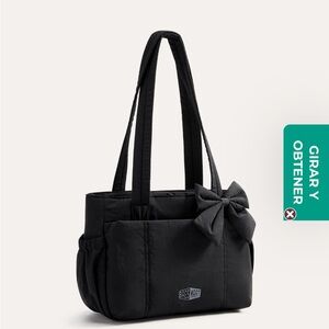 Black Women's Bag with Bow by